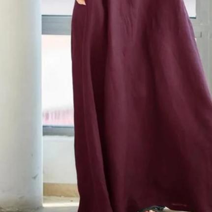 2019 Women Sundress Vintage Cotton Linen Dress Female Casual VestiIdjos Long Sleeve Robe