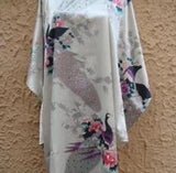 Women's Silk Rayon Nightgown Printed Lounge Bath Robe Loose Lounge caftan Flower