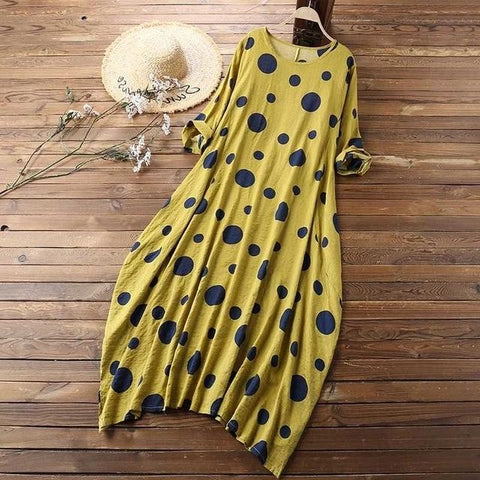 Women's Cotton Linen Dresses Female caftan  Femme Sundress