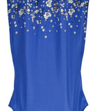 Summer Party Casual Solid Tops Dress Clothes Holiday Sleeveless Flower Casual Loose Kaftan