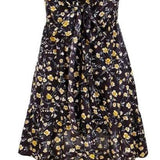 Dress Women's Printed  Short Sleeve Split Hem Baggy caftan Mini Dress