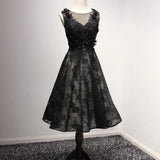 Kaftan Black Short Evening Lace Beaded Tea length Evening gown robe de soiree longue 2019