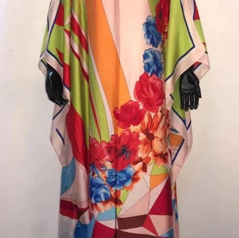 2019 caftan Fashion summer caftan women silk dress Africiian clothes